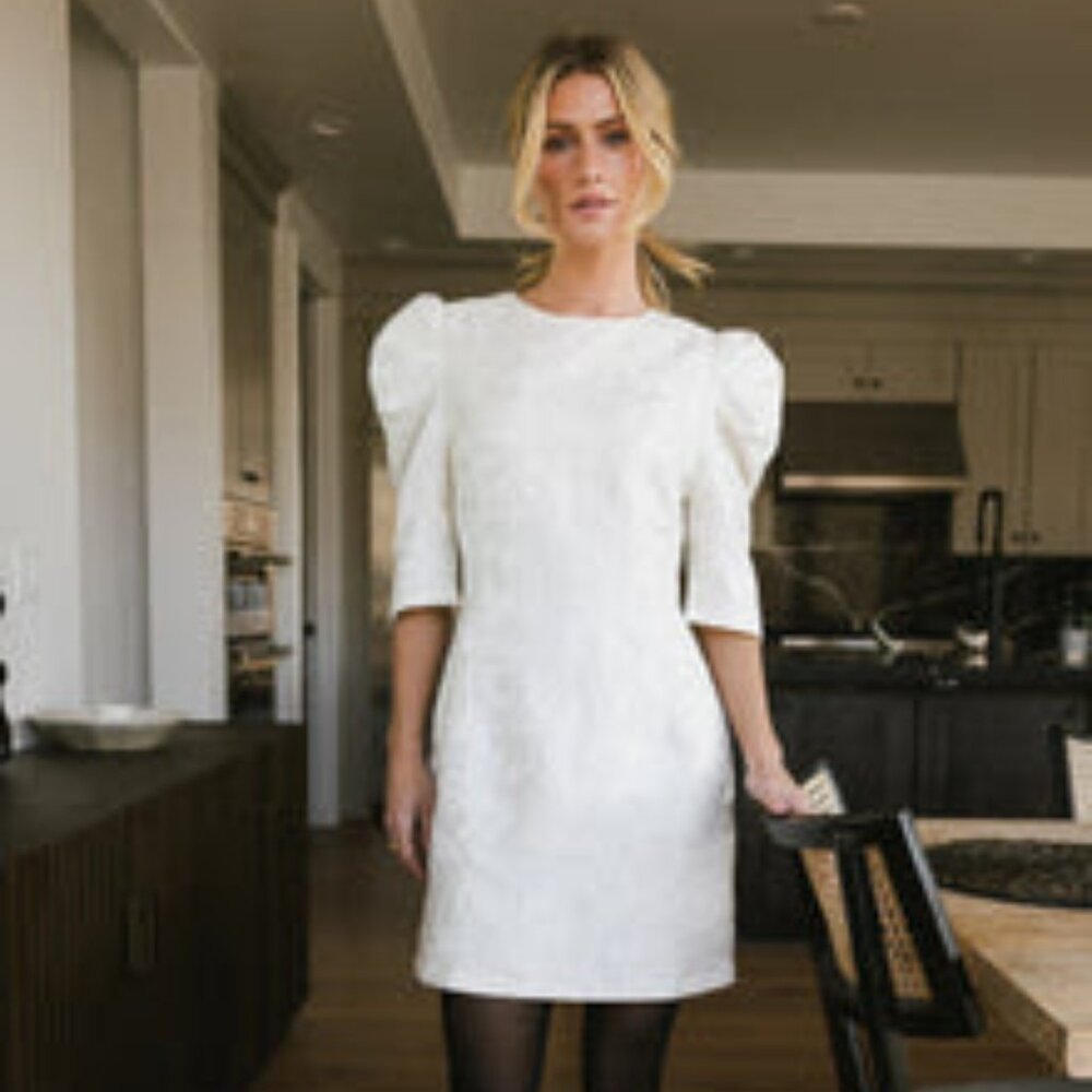 NWT Kaylee Brocade Dress in Cream (bohme, size Large)